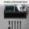 Metal Helmet Storage Cabinet, Wall-Mounted Dual Aluminum Helmet Bay Shelf Holder, Storage Cabinet Organizer for Shop, Garage, Warehouse, Basement - 4 of 4