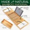 SereneLife Luxury Bamboo Bathtub Caddy Tray - Adjustable Natural Wood Bathtub Organizer with Glass Holder, Soap Dish, & Phone Slot - 4 of 4