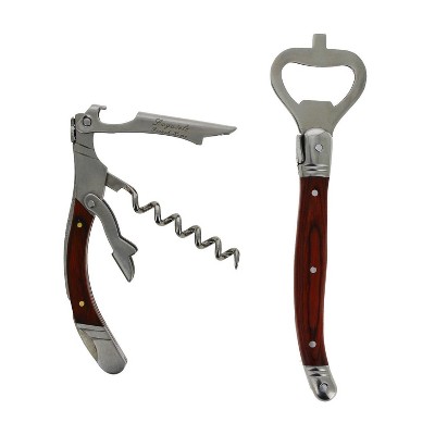 French Home Laguiole 2pc Stainless Steel Bottle Opener Bar Set