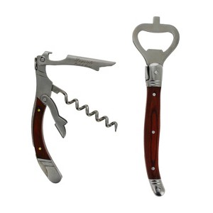 French Home Laguiole 2pc Bottle Opener Bar Set with Pakkawood Handle - 1 of 4