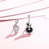 Asymmetric Guitar Earrings - Cubic Zirconia Music Note & Treble Clef Studs, Sweet Dainty Jewelry - 4 of 4