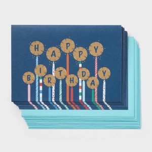 10ct Boxed Cards Happy Birthday Candles - Spritz™ - 1 of 3
