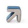 Kumasinova Velvet Multifaceted Arrow Design Ottoman,Soft Padded Footrest Stool Shoe Bench for Living Room,Bedroom,Entryway,Beige+Blue - 4 of 4