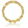Guili Young Adults/Teens 14k Yellow Gold Plated with Pink Morganite Cubic Zirconia Enamel Halo Heart Stacking Ring - 2 of 3