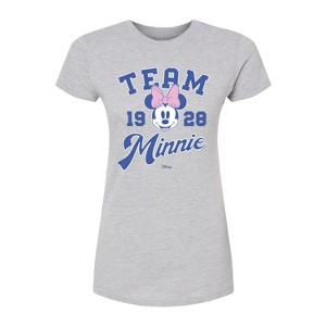 Women's - Disney - Team Minnie- Juniors Fitted Short Sleeve Graphic T-Shirt Fitted Graphic T-Shirt - 1 of 2
