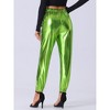 INSPIRE CHIC Women's Metallic Shiny Sparkle Elastic Waist Pants - 4 of 4