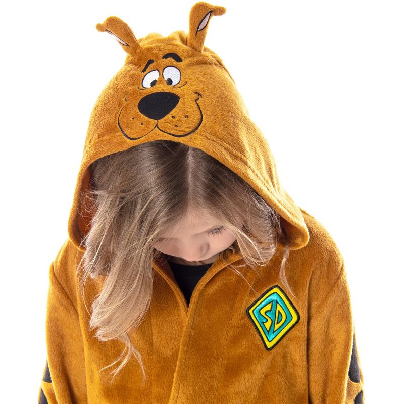 Scooby Doo Kids Costume Robe Soft Plush Fleece Hooded With Ears, 3 of 7