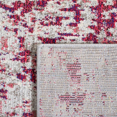 Beige and Purple Synthetic Square Area Rug 6'7"