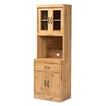 Laurana Wood Kitchen Cabinet and Hutch Oak Brown - Baxton Studio