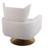PAGED Modern Swivel Accent Chair, Teddy Fabric Ergonomic Arm Chair with Gold Metal Base, Reading Chair for Living Room, Bedroom - 3 of 4