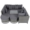 Infurnic Patio Seating Sets, Outdoor Conversation Patio Set with Premium Cushions, Patio Furniture for Garden Balcony, Gray, 124.7"*76.2"*27" - 3 of 4