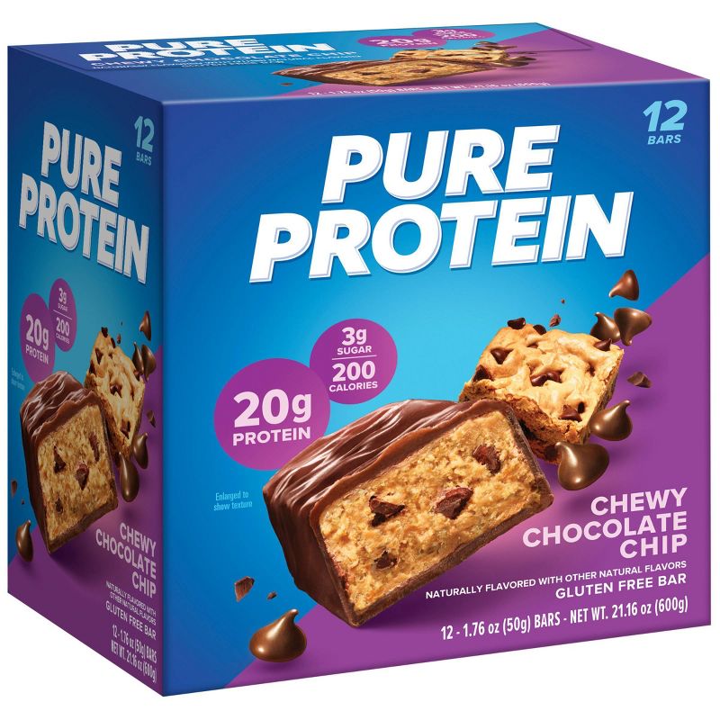Pure Protein 20g Protein Bar - Chewy Chocolate Chip - 12pk, 5 of 8