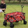 VisioGear Collapsible Wagon, Folding Wagon Cart with Big Wheels for Camping, Sports, Garden, Baseball, Red, 37.8"*21.26"*34.45" - 2 of 4