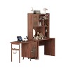 Gulches Computer Desk with 90 Rotating Desktop Office Desk Storage Drawer Cabinets Shelves Gaming Writing Desk Home Office Brown - 4 of 4