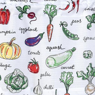 Veggie Harvest Multicolor Polyester Kitchen Curtain Set