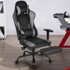 Costway Gaming Chair Racing High Back Office Chair w/ Footrest Black - 4 of 4