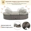 Okak Premium PE Rattan Double Chaise Lounge Sun Bed with Foldable Side Table,2-Person Reclining DayBed Loveseat,Outdoor Long Chair with Cushion,Gray - 4 of 4