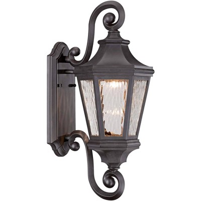 Minka Lavery Vintage Outdoor Wall Light Fixture Oil Rubbed Bronze LED 21 3/4" Clear Water Glass for Post Exterior Porch Yard Patio
