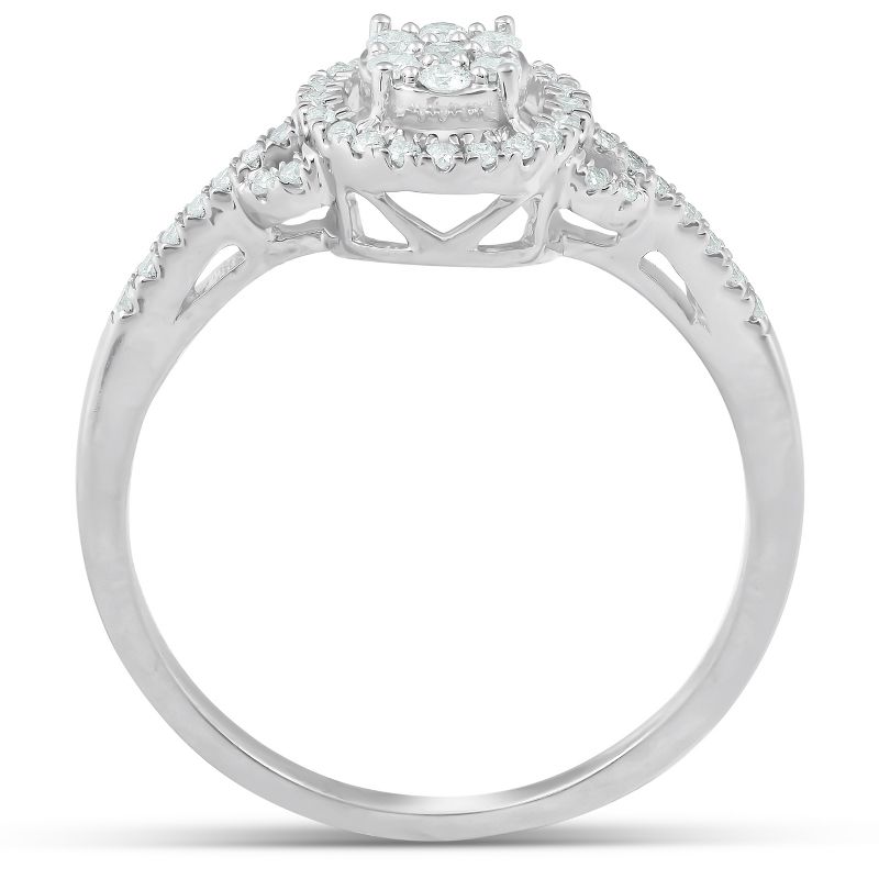 Pompeii3 1/4Ct Halo Diamond Engagement Ring 10k White Gold, 2 of 5