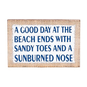Beachcombers Good Day Burlap Sign Wall Coastal Plaque Sign Wall Hanging Decor Decoration For The Beach 6 x 0.5 x 4 Inches. - 1 of 1