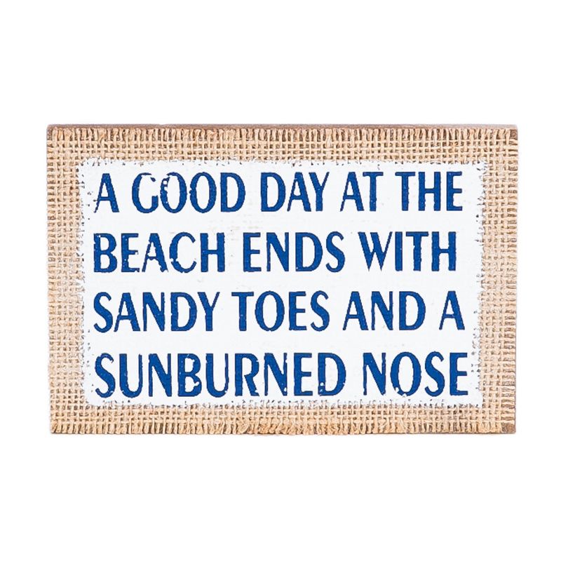 Beachcombers Good Day Burlap Sign Wall Coastal Plaque Sign Wall Hanging Decor Decoration For The Beach 6 x 0.5 x 4 Inches., 1 of 2