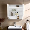 SEVOBAL Bathroom Storage Cabinets Wall Mounted Double Door Mirror Medicine Cabinet with Shelves for Bathroom, White, 5.6"*24.8"*25.8" - 3 of 4