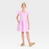 Girls' Flutter Sleeve Embroidered Woven Dress - Cat & Jack™ - 3 of 3