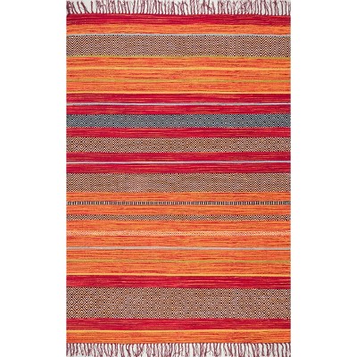 Nuloom Hand Loomed Stripes Tassel Ninonne Indoor Area Rug