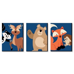 Big Dot of Happiness Stay Wild - Forest Animals - Boy Woodland Nursery Wall Art and Kids Room Decor - Gift Ideas - 7.5 x 10 inches - Set of 3 Prints - 1 of 4