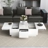 LIVAREEmlen Coffee Table with 2 large Hidden Storage Compartment, Extendable Cocktail Table with 2 Drawers, White - 3 of 4