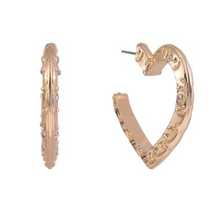 RACHEL Rachel Roy Gold Tone Textured Post Heart Earrings - 1 of 1