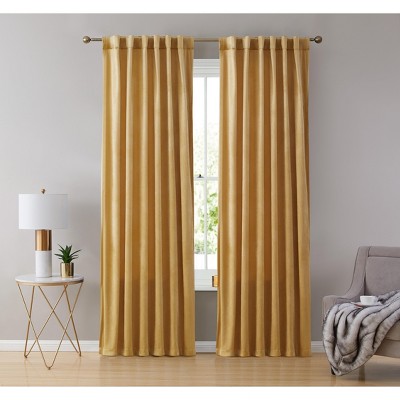 HLC.ME Lopez Velvet Premium Soft Light Filtering Back Tab Rod Pocket Window Treatment Curtain Panels - Set of 2