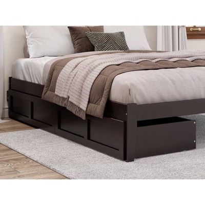 Espresso Solid Hardwood Underbed Storage Drawers Set