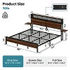 Bestier Full Size Platform Bed Frame with Wood Foldable Bedside Shelves and LED Storage Headboard Charge Station - 2 of 4