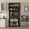 Tall Kitchen Pantry Cabinet, 70" Dining Room Pantry Storage Cabinet with Countertop, Fluted Kitchen Hutch Cabinets w/Doors and Drawer - 3 of 4