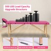 84''L Spa Bed Portable Lash Bed Massage Bed Foldable Spa Tables Adjustable 2 Fold with Rolling Travel Case - 2 of 4