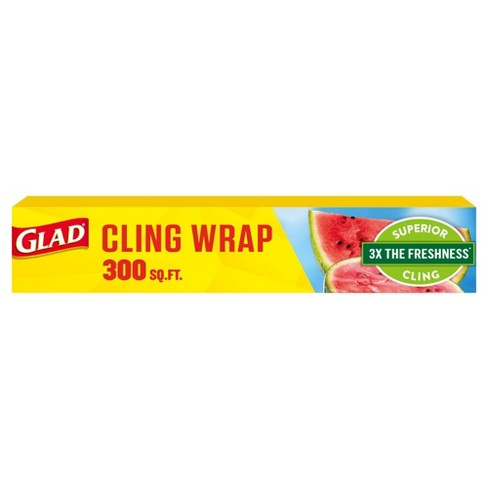 Glad Cling Wrap Clear Food Wrap, 400 Sq Ft Roll (Pack of 4 Rolls)