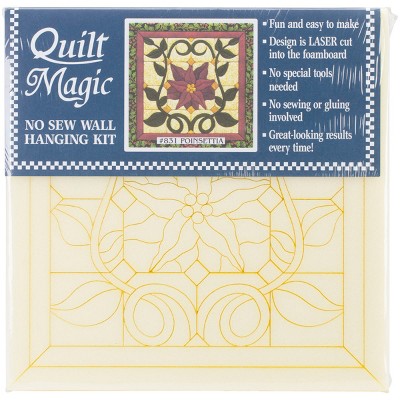 Quilt-Magic No Sew Wall Hanging Kit-Christmas Poinsettia