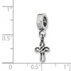 Black Bow Jewelry Sterling Silver Dangling Cross Dangle Bead Charm - 2 of 3