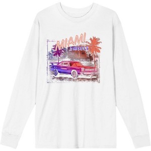 Car Fanatic Miami Muscle Crew Neck Long Sleeve Adult Tee - 1 of 2