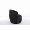 CAVINAS Chenille Accent Chair with Black Coating Metal Ring,Upholstered Barrel Armless Chair with Wooden Frame,Accent Chairs for Living Room,Black - 3 of 4