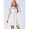 Allegra K Women's Heart Mesh Sheer Long Sleeve Gothic Cocktail Skater Party Dress - 3 of 4