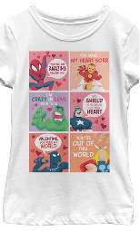 Girl's Marvel Avengers Cartoon Valentines T-Shirt