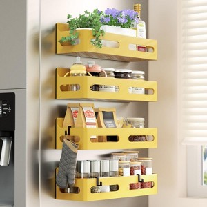 4 Pack Magnetic Spice Rack for Refrigerator, Spice Rack Organizer, for Kitchen and Oven Organization - 1 of 4