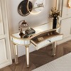 Console Table Glam with Fluted Glass Panels and Crystal Knob Drawer for Entryway 47in-3irtyhousy - 2 of 4