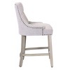 WestinTrends 24" Linen Fabric Tufted Buttons Upholstered Wingback Counter Stool - 3 of 4