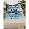 DII Ribbed Stripe Placemat Set 6 Piece, Thera Blue Stripe, 13x19" - 2 of 4