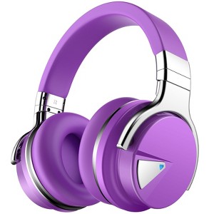 COWIN E7 Active Noise Cancelling Headphones Wireless Over-Ear Headphones Bluetooth 30H Playtime Purple - 1 of 4