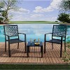 3 Piece Carved Back Design Outdoor Bistro Patio Table and Chairs , Stackable Outdoor Patio Furniture Set for Patio, Balcony, Porch Indoor Outdoor - 3 of 4