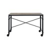 Royal Hampton Writing Desk with Casters and Nail Accents, Black - 4 of 4